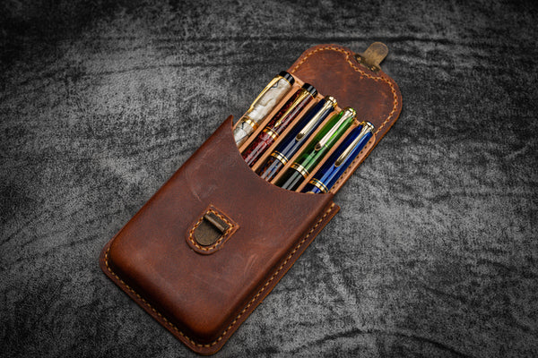 Leather Pen Case - Antique Tan