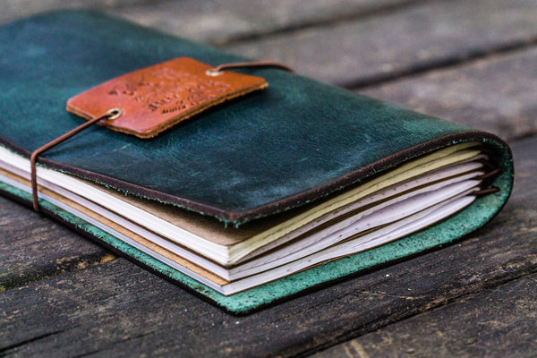 Traveler's Notebook Leather Cover - Crazy Horse Forest Green