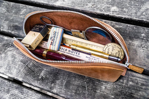 The 7321 Leather Pencil Case - Brown